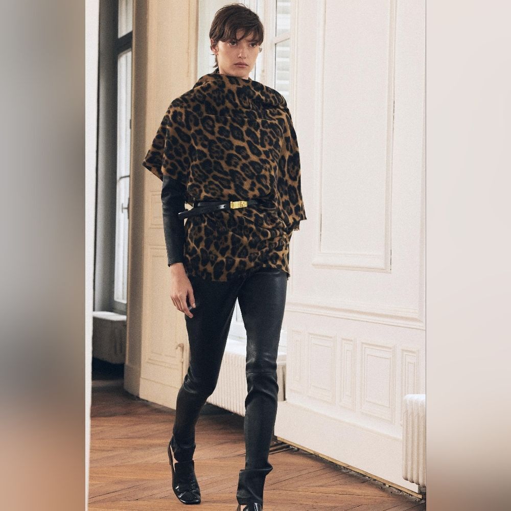 THIN LEATHER BELT WITH RECTANGULAR BUCKLE - Black… - image 1